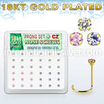 18wz2xm box 36 gold plated silver nose screws w set 2mm mix czs