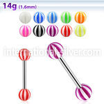 bbbe straight barbells surgical steel 316l with acrylic parts tongue
