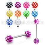 bbchk straight barbells surgical steel 316l with acrylic parts tongue