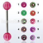 bbdxd straight barbells surgical steel 316l with acrylic parts tongue