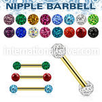 bbg2fm gold anodized steel 14g barbell ferido