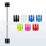 bbivd4 straight barbells surgical steel 316l with acrylic parts 