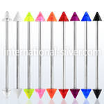 bbivn5 straight barbells surgical steel 316l with acrylic parts tongue