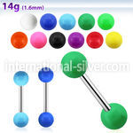 bbsa straight barbells surgical steel 316l with acrylic parts tongue