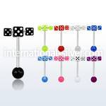 bbvdspn straight barbells surgical steel 316l with acrylic parts tongue