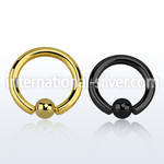 bcrt10 hoops captive rings anodized surgical steel 316l ear lobe
