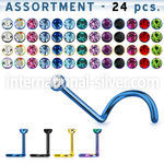 blk115 l shape nose studs anodized surgical steel 316l nose