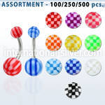 blk135 belly rings surgical steel 316l with acrylic parts belly button