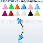 blk148 micro curved barbells surgical steel 316l with acrylic parts eyebrow