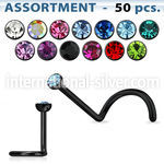 blk176 l shape nose studs anodized surgical steel 316l nose