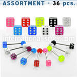 blk201 straight barbells surgical steel 316l with acrylic parts tongue