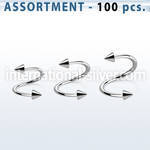 blk220a spirals twisters surgical steel 316l eyebrow