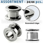 blk244 tunnels gauges surgical steel 316l ear lobe