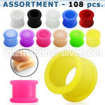 blk287 tunnels gauges silicon body jewelry ear lobe