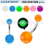 blk30 belly rings surgical steel 316l with acrylic parts belly button
