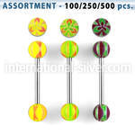 blk326 straight barbells surgical steel 316l with acrylic parts tongue
