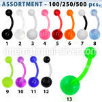 blk339 belly rings surgical steel 316l with acrylic parts belly button