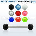 blk345 straight barbells surgical steel 316l with acrylic parts tongue