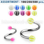 blk375 spirals twisters surgical steel 316l with acrylic parts eyebrow