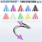 blk376 spirals twisters surgical steel 316l with acrylic parts eyebrow