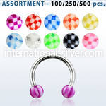 blk383 horseshoes surgical steel 316l with acrylic parts belly button
