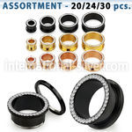 blk433 tunnels gauges anodized surgical steel 316l ear lobe