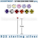 blk451 bend it to fit nose studs silver 925 belly button