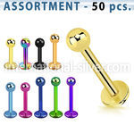 blk466 labrets lip rings anodized surgical steel 316l labrets chin