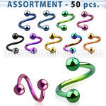 blk503 spirals twisters anodized surgical steel 316l eyebrow