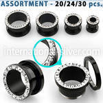 blk505 tunnels gauges anodized surgical steel 316l ear lobe