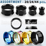 blk537 tunnels gauges anodized surgical steel 316l ear lobe
