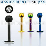 blk75 labrets lip rings anodized surgical steel 316l labrets chin