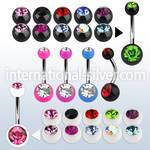 bn2acg belly rings surgical steel 316l with acrylic parts belly button