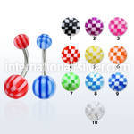 bnchk belly rings surgical steel 316l with acrylic parts belly button
