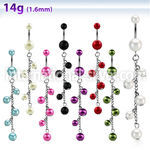 bndpr7 belly rings surgical steel 316l with acrylic parts belly button