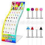 brmlb10 labrets lip rings surgical steel 316l with acrylic parts labrets chin