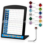 brnspbt l shape nose studs silver 925 nose