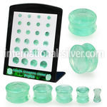 brpg205 green fluorite stone double flare ear plugs 24pcs