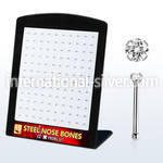 brs116 display w 316l steel nose screws, 20g w 1.5mm round cz