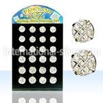 brsv9g silver ear stud w 9 10mm round prong cz stone