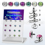 brtsa9 board w titanium g23 dermal anchors w 5mm multi crystal
