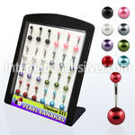 brubn1 belly rings titanium g23 with acrylic parts belly button