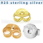 but925 one pair of 18 karat gold plating silver butterfly