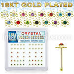 bxfl2mg 18k gold plated silver nose bones with color flower