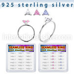 bxnhmx6 silver seamless nose ring hoop 22g triangle color 18