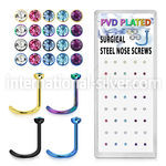 bxns10 l shape nose studs anodized surgical steel 316l nose