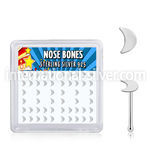bxvmo sterling silver nose bones 22g flat moon top 52