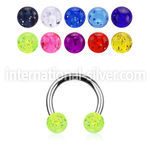 cbgt5 surgical steel horseshoe acrylic glitter balls 5mm