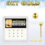 d9gsc5 l shape nose studs gold nose
