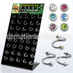dbjmx3 spirals twisters surgical steel 316l eyebrow